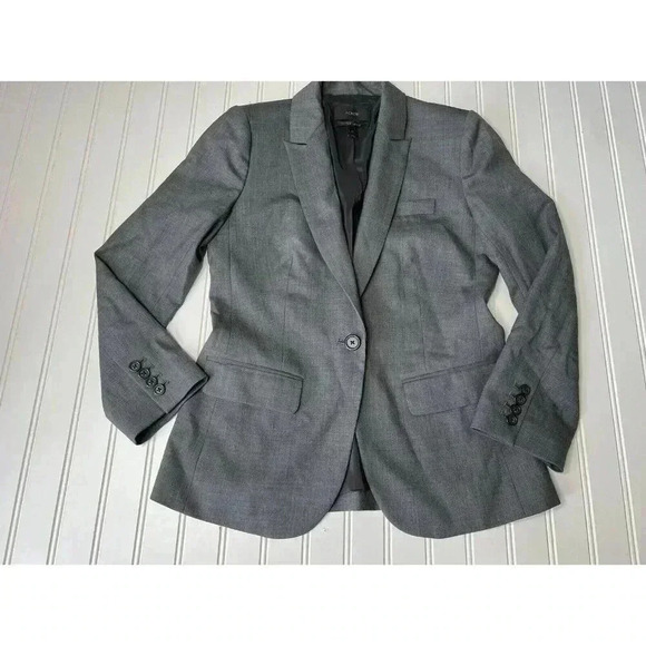 J.CREW Jackets & Blazers - J.Crew 1035 Super 120’s Wool Blazer Women's Gray 4 Tall 4 T Suit Jacket